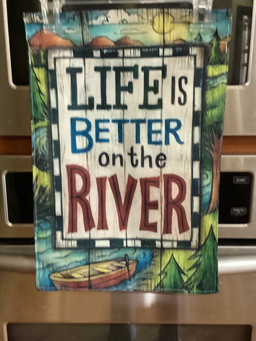 NEW Double Sided Garden Flag, Burlap, Life is Better On the River